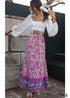 Boho Skirts in Esme Flower in Yellow Green For Women
